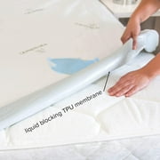PURE BAMBOO Queen Viscose Derived from Bamboo Mattress Protector - Waterproof Cover Protects Against Moisture, Spills, Stains - Breathable, Noiseless, Fits 16-inch Mattress (Queen)