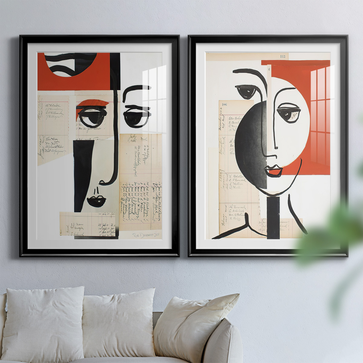 Wexford Home Faces of A Century III Premium Framed Print, 18.5" x 24.5" - Ready to Hang, Black (Set of 2)