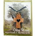 thumbnail image 2 of Olive Wood Cross Necklace with Heart Cutout, 2 of 3