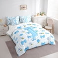 thumbnail image 2 of Castle Fairy Blue Bow Letter J Bedding Comforter Set 7 Pieces for Girls,Cute Floral Initial Full Bedding Set, 2 of 7