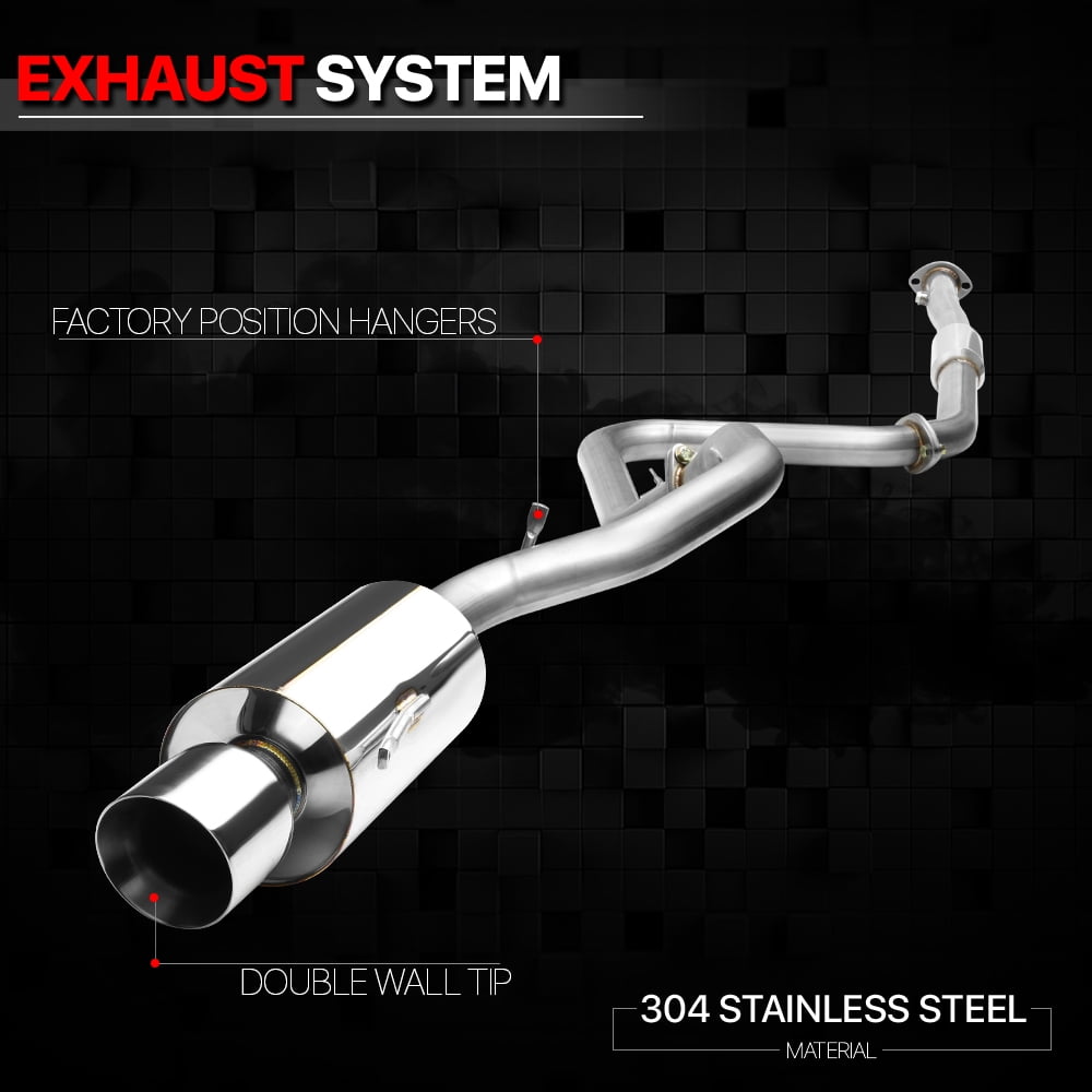 DNA Motoring For 00-05 Mitsubishi Eclipse 2.4 4G64 Catback Exhaust System 4.5" Rolled Muffler Tip