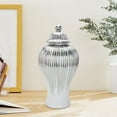 thumbnail image 6 of WLPZXP Ceramic Ginger Jar Craft with Lid Elegant Modern Chinese Ceramic Vase Temple Jar White and, 6 of 9
