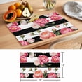 thumbnail image 6 of Pink Flower Placemats Set of 6 Black White Stripesvintage Floral Place Mats Indoor Wipeable Table Mats Washable Cloth Dining Table Placemats for Kitchen Holiday Party Home Decor 13x19 Inch, 6 of 9