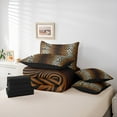 thumbnail image 6 of Homewish Chic Zebra Print 7 Pieces Bedding Comforter Set,Abstract Geometric Stripes Full Bedding Set,White Black Brown Fitted Sheet Flat Sheet For Adults,Breathable Home Decor Reversible, 6 of 8