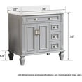 thumbnail image 3 of ANGELES HOME 36" Bathroom Vanity with 24" Wall-Mounted Mirror Cabinet, Wooden Bathroom Vanity with Sink Set, Bathroom Furniture for Home Decor and Storage Organization, Titanium Grey, 3 of 7