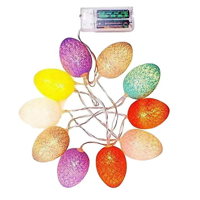 Decoraciones premium de huevos de Pascua, linterna LED con forma de huevo a batería para el árbol de Pascua. 3m