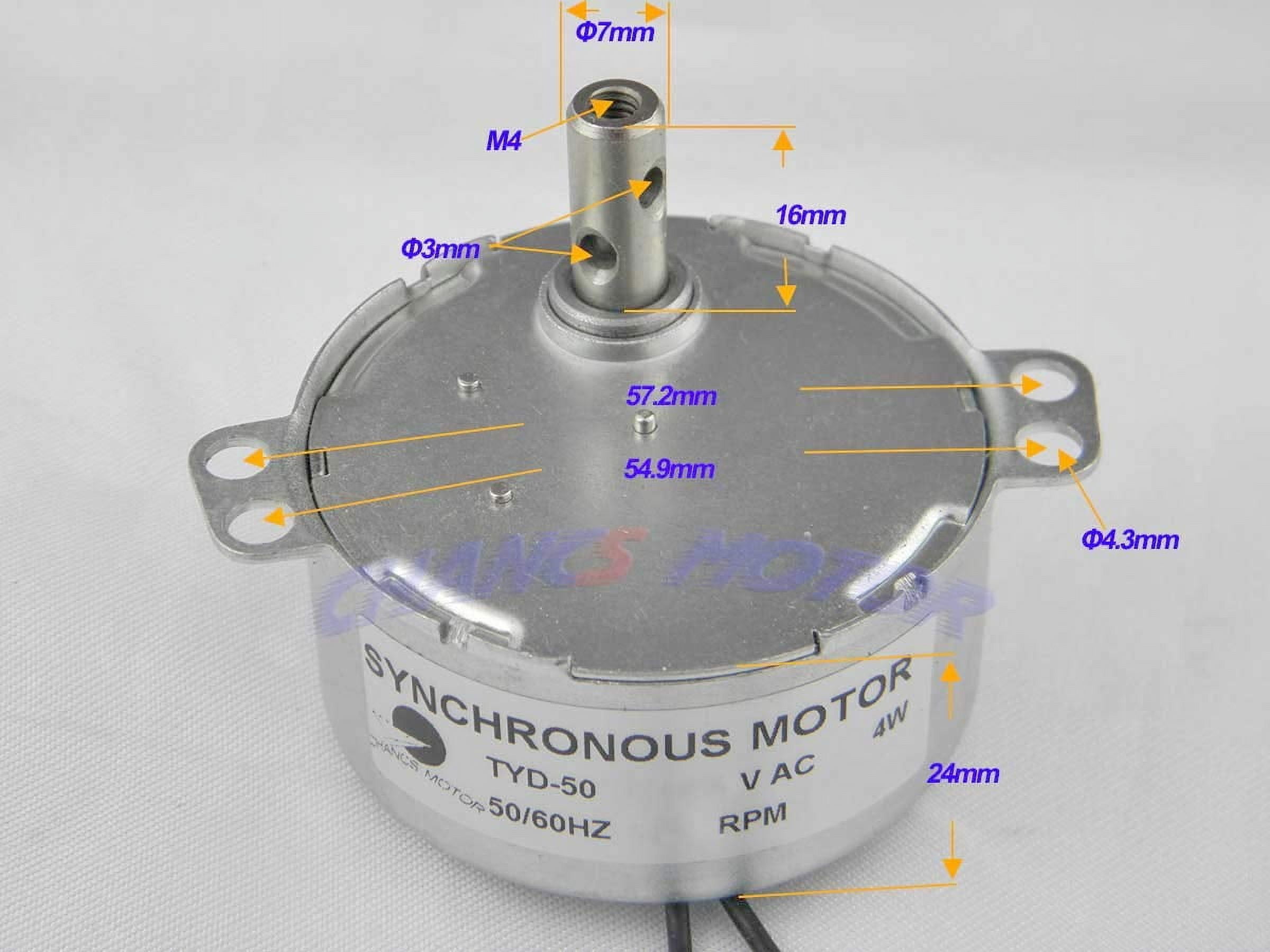 CHANCS TYD-50 Synchronous Motor – 110V AC, 2-2.4 RPM, 4W, CW/CCW, Perfect For Rotisserie Grills & DIY Projects