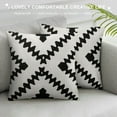 thumbnail image 3 of ONETECH  Black and White Boho Pillow Covers Aztec Geometry Blend Square Decorative Throw Pillow Covers for Sofa Couch Bed Decor (White), 3 of 5