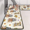thumbnail image 2 of Kitchen Rugs Sets Of 2,Beige Highland Cow Bucket Boot Flower Pattern Anti Fatigue Kitchen Mat Rugs Non Slip Washable,Decorative Kitchen Floor Mats for Kitchen,Sink,Laundry,17"x47"+17"x47", 2 of 5