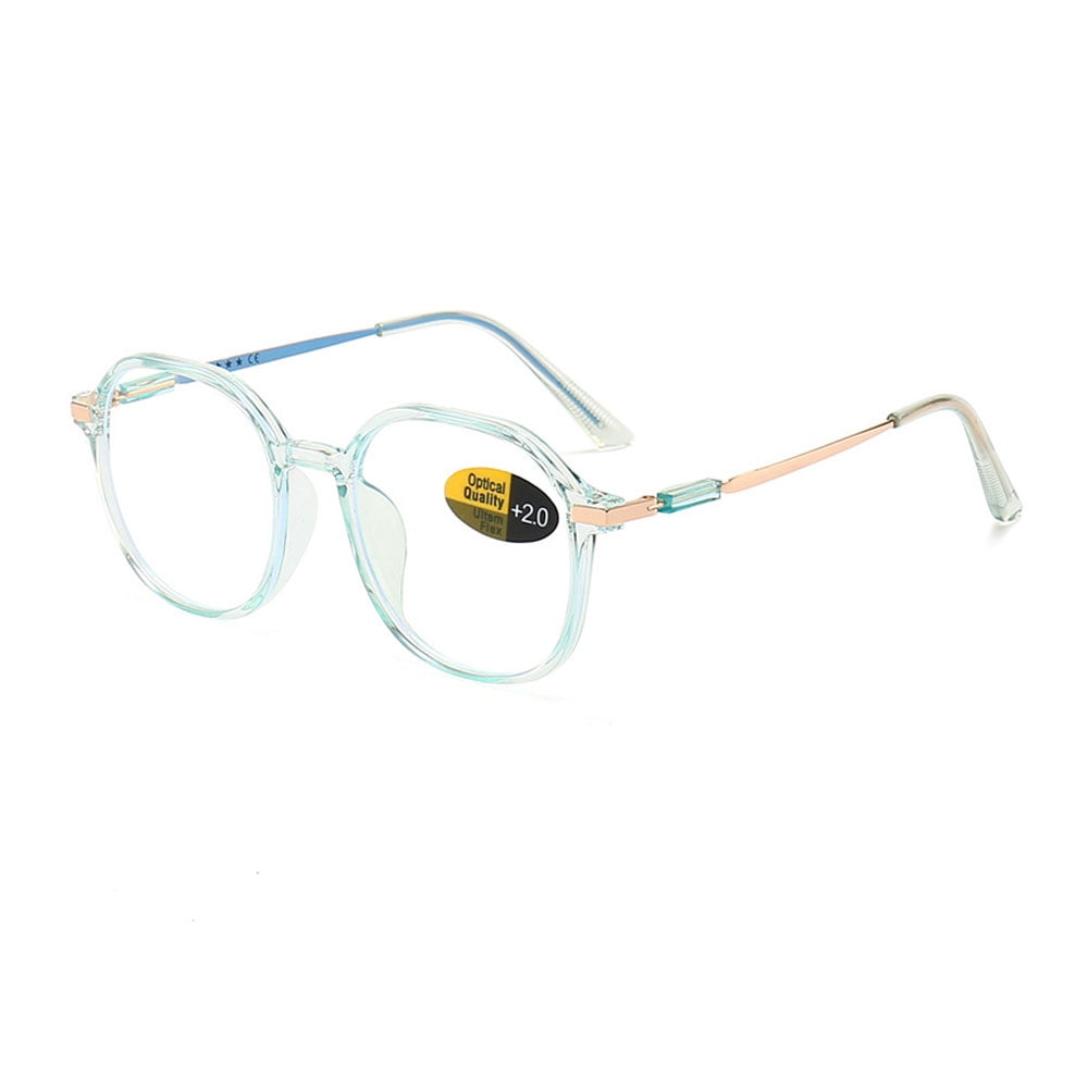 3 Pairs of Anti-blue Light Transparent Blue Reading Glasses 4.00 Fashionable Lightweight Readers for Women Square Oversized Presbyopic Glasses +4.00