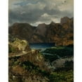 thumbnail image 3 of Thomas Ender 20x24 Black Modern Framed Museum Art Print Titled - View of Lake Garda (1840), 3 of 5