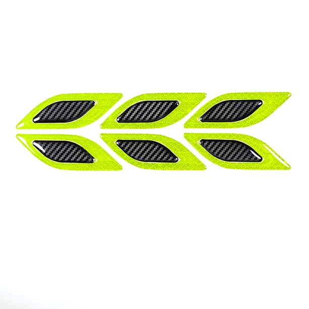 Scienceny Pegatina reflectante de carcasa de coche de 6 piezas, pegatinas antideslizantes de fibra de carbono, decoración anticolisión para automóvil, Automoción decorativa y accesorios Verde Scienceny VI017626-05B