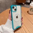thumbnail image 1 of Luxury Shockproof Magsafe Wireless Charge Transparen Case For iPhone 11 12 13 14 15 Pro Max Plus Magnetic Bumper Cover Blue For iPhone 11Pro, 1 of 6