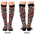 thumbnail image 4 of FORMRS Womens Knee High Socks Casual Long Thick Travel Daily Wear, 2 Pairs, Red Floral, 4 of 6