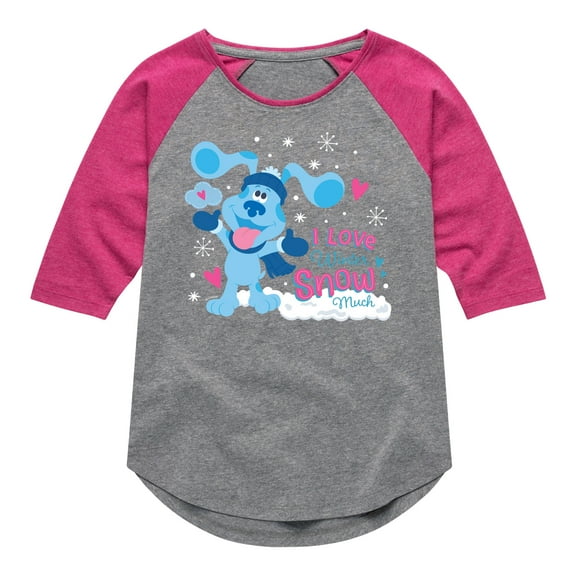 Blue's Clues & You! - I Love Winter Snow Much - Toddler And Youth Girls Raglan Graphic T-Shirt