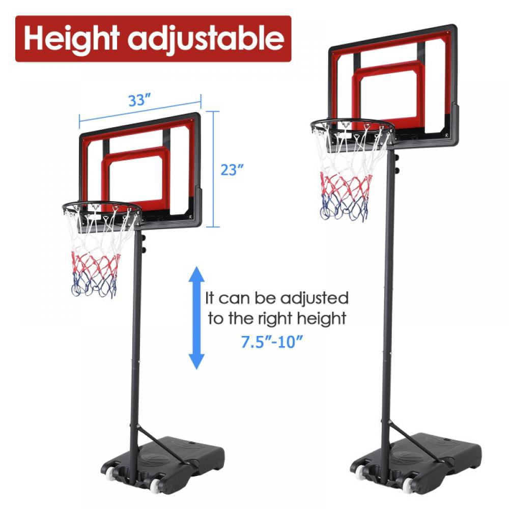 Adjustable Basketball Back Board Net & Hoop Set For Children Kids Training Gift 
