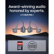 New Shokz OpenRun Pro 2 - Open-Ear, Bone Conduction Sport Headphones - Sweat Resistant, Workout Headphones with 30ft Bluetooth - Secure, Comfortable Fit - Deep Bass and Smart Mic - SHOKZ App (Black)