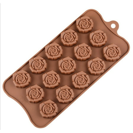 

Riapawel 15 Cavity Rose Flower Shape Silicone Molds Chocolate Candy Mold Non-stick Silicone Mold for Wedding Festival Party