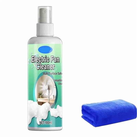Electric Fan Cleaner Kit with Microfiber Towel 100ml No-Disassembly Heavy Oil and Dust Remover for Exhaust Ceiling Fans