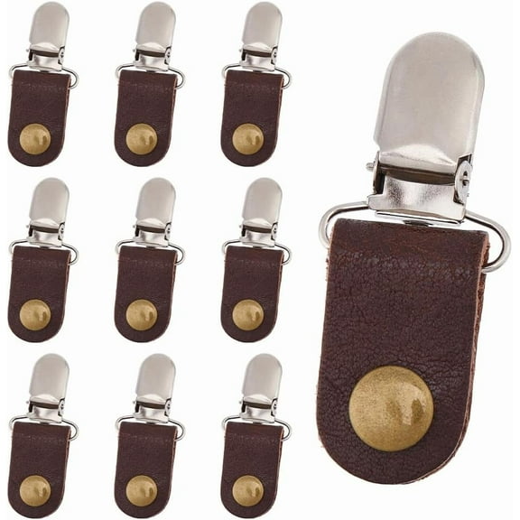 10Pcs Pant Leg Clamp Jeans Brown Pant Leg Straps Clips Holder Motorcycle Shoes Boots Pants Clip Straps Pant Stirrups Clips Clips Fasteners Clips for Shoes