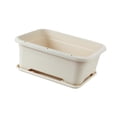 thumbnail image 2 of jinwen Flower Box 28 L Indoor Outdoor Rectangular with Tray Porch Vegetable Planter White, 2 of 9