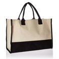 thumbnail image 1 of Personalized Initial Canvas Beach Bag, Monogrammed Gift Tote Bag for Women, 1 of 5