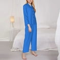 thumbnail image 3 of Sikiie Dodgerblue Women's Long-Sleeve Shirt and Full-Length Bottom Pajama Set (s-xxl)-XX-Large, 3 of 7