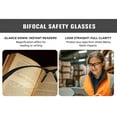 thumbnail image 2 of Magnifier Reader Safety Glasses Bifocal Clear Lens +2.00 Black Frame Protection, 2 of 6