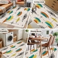 thumbnail image 6 of Boho Modern Area Rugs 4x6 for Living Room, Middle Century Teal Yellow Orange Geometric Non Slip Washable Rug Runner, Low Pile Indoor Floor Carpet Mat Bathroom Rugs for Bedroom, Kids Room, 6 of 9