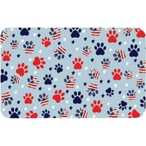 18"x 27.5" - Extra Large Dog Feeding Mat, Absorbent Mats for Dog Food and Water Bowl, Pet Placemat for Dogs, Cats, Puppy Accessories - (Paw Print Patriotic Star)