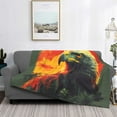 thumbnail image 2 of Gaeub Hawaiian Style Bald Eagle Printed Flannel Throw Blanket,Plush Throw,Fuzzy Bed Blanket for Bedding Sofa and Travel,Decorative Blanket-40"x30", 2 of 6