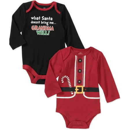ONLINE - Newborn Boys' 2-pack Holiday Creeper Set - Walmart.com