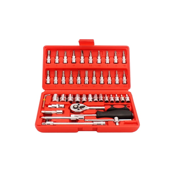 Destornillador de reparación de automóviles Bit Automóvil Reparación de hogares Bits de trinquete Mecánico Herramientas de mano multifuncionales 46 piezas kenally TO005754-00
