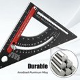 thumbnail image 3 of Escuadra de carpintero Escuadra de carpintero de metal Aluminio Escuadra de carpintero multifunción Triángulo Regla de ángulo cuadrado Transportador 45 90 grados/T de carpintero, 3 of 5