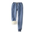 thumbnail image 1 of Qarigey Pantalón deportivo de felpa grueso de invierno, elegante y cálido, para la estación fría, pantalones casuales cálidos de invierno Prendas para la parte inferior del cuerpo azul METRO, 1 of 6