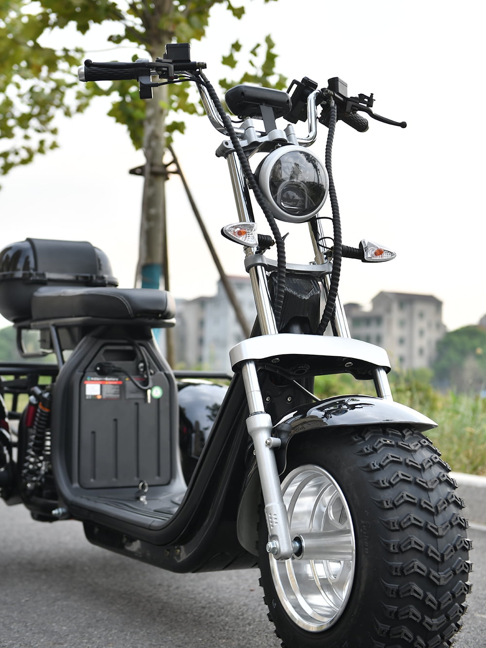 Ehoodax 3-Wheel Mobility Scooter with Headlights, Black, 550 Lb Limit