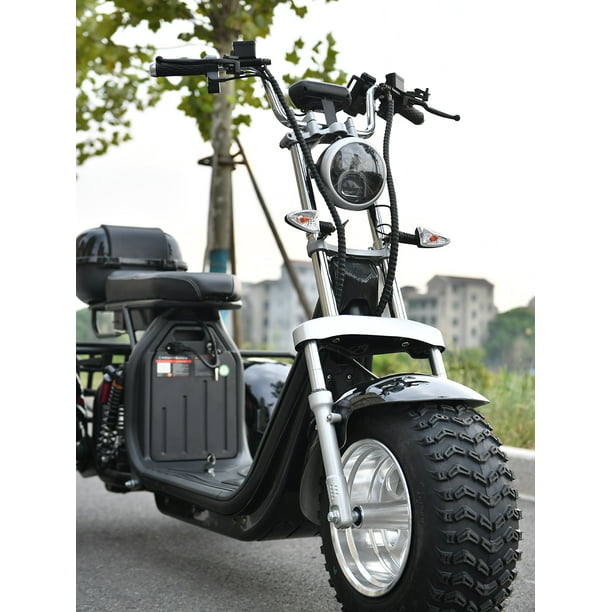 Ehoodax 3-Wheel Mobility Scooter with Headlights, Black, 550 Lb