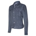 thumbnail image 2 of Mens Suede Leather Denim Jeans Jacket-Dover in Grey, 2 of 10