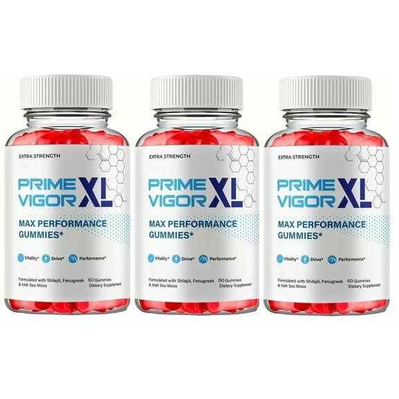 Prime Vigor XL Gummies 1000MG - Performance Enhancing for Men (3 Bottle Pack)