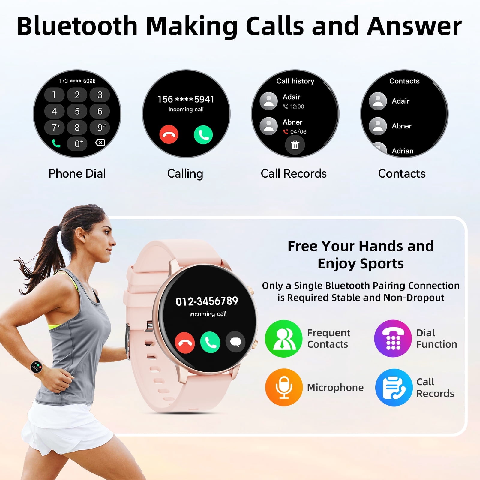 smart watch for Women, Compatible with Android and iPhone Devices, Featuring Fitness Tracker, 1.39-inch Smartwatch Gift, Answer/Make Calls/120 Sports Modes, IP68 Water-Resistant Fitness Watch (Pink)