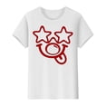 thumbnail image 4 of Womens Short Sleeve Tops 2026 Summer Casual Going Out T Shirts Crewneck Funny Cartoon Clown Face Print Vacation Basic Tees, 4 of 4