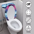 thumbnail image 3 of HELLHERO Coconut Tree Pattern Elastic Edge Stretch Bathroom Seat Covers, Polyester, Stretchy Fabric Lid Cover Set for Toilet, Adjustable, Reusable, 3 of 7