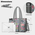 thumbnail image 5 of Teacher Tote Bag,Schnauzer and Pioneer Flower Teacher Utility Tote Bag,Large Work Tote Bags for Women with Multiple Pockets,Top Zipper Closure,13.8x10.6x6.7 Inch, 5 of 5