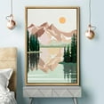 thumbnail image 3 of IDEA4WALL Framed Canvas Print Wall Art Pastel Winter Mountain Forest Lake Reflection Landscape Art Nature Wilderness Illustrations Modern Art Decorative Rustic Zen For Home - 24"x36" Natural, 3 of 5