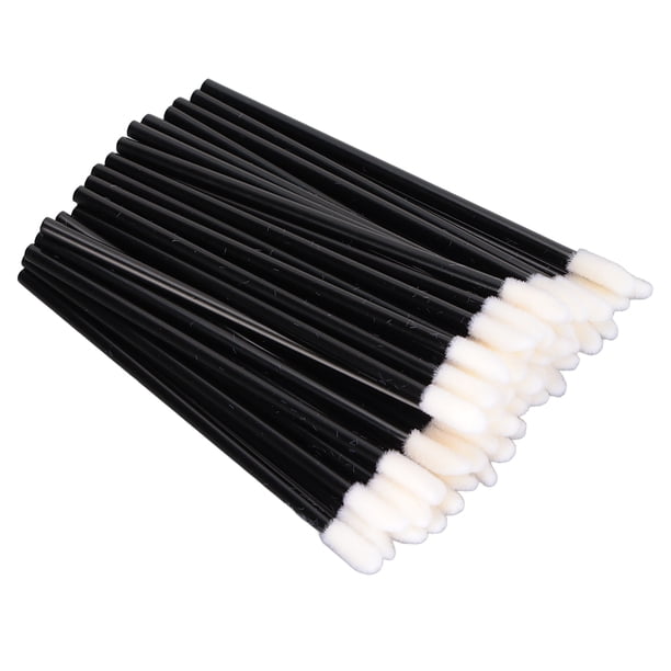 Pinceles Desechables Para Labios, 100 Uds., Ligeros, Cómodos, Inodoros, Seguros, Aplicador De Pinceles Para Labios Con Varilla Negra