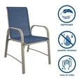 thumbnail image 2 of COSCO Outdoor Living Paloma Steel Patio Dining Chairs, Navy Blue Sling, Sand Steel Frame, 6-Pack, 2 of 11