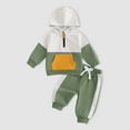 thumbnail image 2 of TOWED22 Toddler Baby Boy Girl Football Outfit Football Embroidered Sweatshirt Top Gingham Pants Set 2Pcs Fall Winter Clothes(Green,6-12 M), 2 of 3