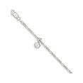 thumbnail image 1 of 925 Sterling Silver Polished Shell w/ 1in ext. Anklet, 1 of 2