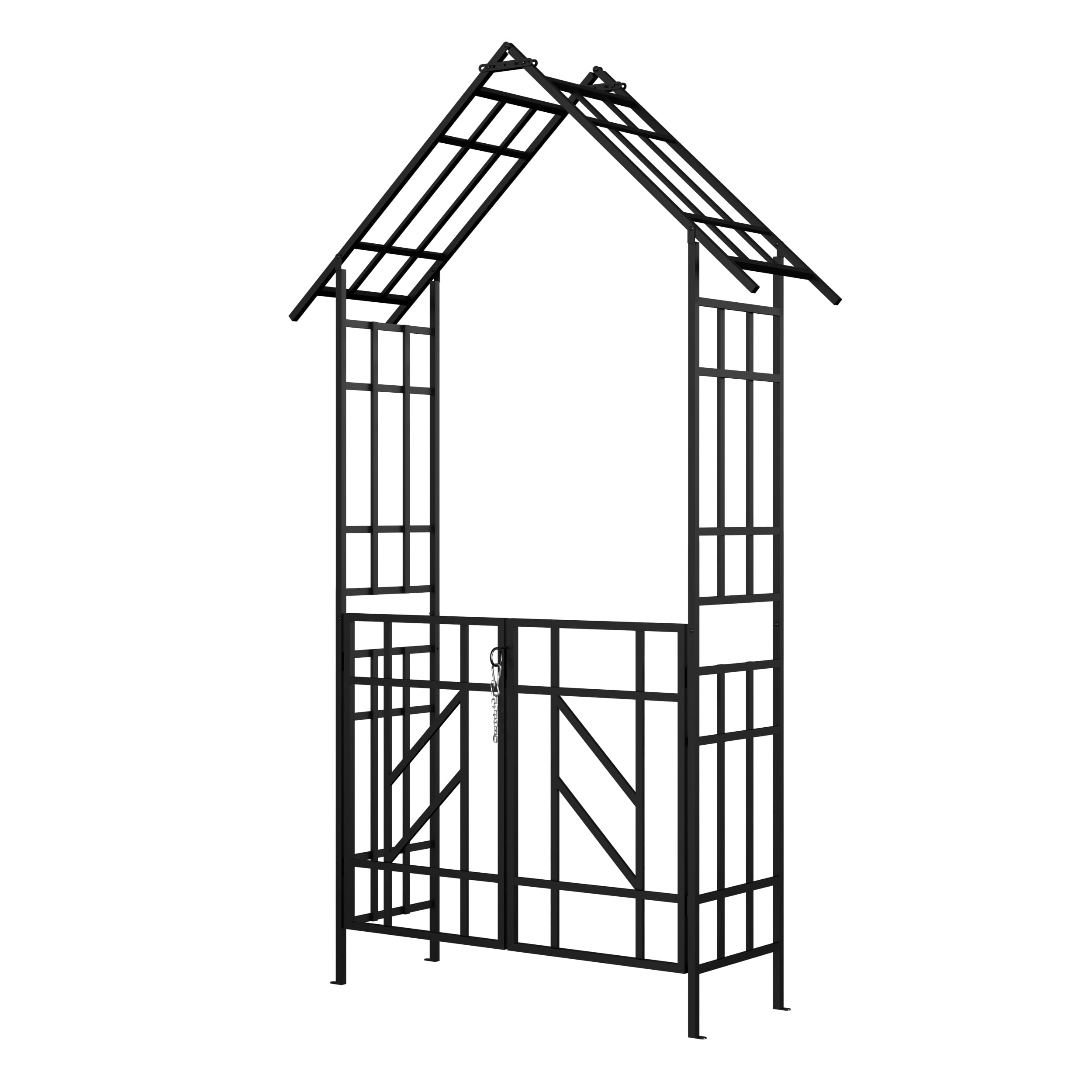 Miniyam Outdoor Metal Garden Arch for Climbing Plants, Rust-Resistant Trellis, 97.24" High