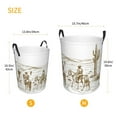 thumbnail image 5 of PAYOHTO Foldable Laundry Room Hamper Bucket Waterproof Bathroom Basket for College Student Living Room Storage Pillows Blankets American Wild West Desert Cowboys, 5 of 8